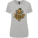 Steampunk Octopus Scuba Diving Cthulhu Womens Wider Cut T-Shirt Sports Grey