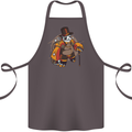 Steampunk Panda Bear Cotton Apron 100% Organic Dark Grey
