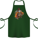 Steampunk Panda Bear Cotton Apron 100% Organic Forest Green
