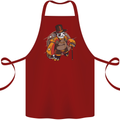 Steampunk Panda Bear Cotton Apron 100% Organic Maroon