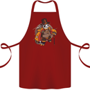 Steampunk Panda Bear Cotton Apron 100% Organic Maroon