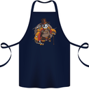 Steampunk Panda Bear Cotton Apron 100% Organic Navy Blue