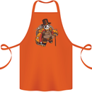 Steampunk Panda Bear Cotton Apron 100% Organic Orange