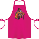 Steampunk Panda Bear Cotton Apron 100% Organic Pink
