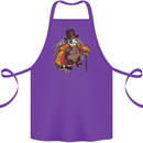 Steampunk Panda Bear Cotton Apron 100% Organic Purple