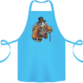 Steampunk Panda Bear Cotton Apron 100% Organic Turquoise