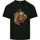Steampunk Panda Bear Kids T-Shirt Childrens Black