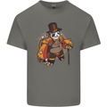 Steampunk Panda Bear Kids T-Shirt Childrens Charcoal
