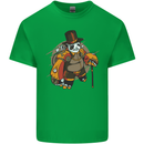 Steampunk Panda Bear Kids T-Shirt Childrens Irish Green