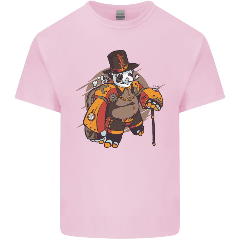 Steampunk Panda Bear Kids T-Shirt Childrens Light Pink