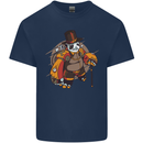 Steampunk Panda Bear Kids T-Shirt Childrens Navy Blue