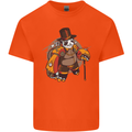Steampunk Panda Bear Kids T-Shirt Childrens Orange