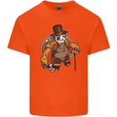 Steampunk Panda Bear Kids T-Shirt Childrens Orange