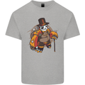 Steampunk Panda Bear Kids T-Shirt Childrens Sports Grey