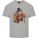 Steampunk Panda Bear Kids T-Shirt Childrens Sports Grey