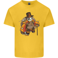 Steampunk Panda Bear Kids T-Shirt Childrens Yellow