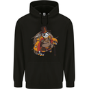Steampunk Panda Bear Mens 80% Cotton Hoodie Black