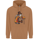 Steampunk Panda Bear Mens 80% Cotton Hoodie Caramel Latte
