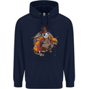 Steampunk Panda Bear Mens 80% Cotton Hoodie Navy Blue