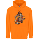 Steampunk Panda Bear Mens 80% Cotton Hoodie Orange