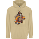 Steampunk Panda Bear Mens 80% Cotton Hoodie Sand