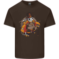 Steampunk Panda Bear Mens Cotton T-Shirt Tee Top Dark Chocolate
