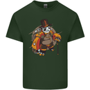 Steampunk Panda Bear Mens Cotton T-Shirt Tee Top Forest Green