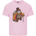 Steampunk Panda Bear Mens Cotton T-Shirt Tee Top Light Pink