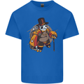 Steampunk Panda Bear Mens Cotton T-Shirt Tee Top Royal Blue
