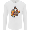 Steampunk Panda Bear Mens Long Sleeve T-Shirt White