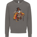 Steampunk Panda Bear Mens Sweatshirt Jumper Charcoal