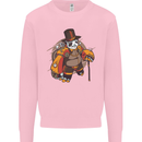 Steampunk Panda Bear Mens Sweatshirt Jumper Light Pink