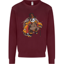 Steampunk Panda Bear Mens Sweatshirt Jumper Maroon
