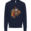 Steampunk Panda Bear Mens Sweatshirt Jumper Navy Blue