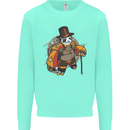 Steampunk Panda Bear Mens Sweatshirt Jumper Peppermint