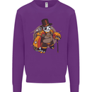 Steampunk Panda Bear Mens Sweatshirt Jumper Purple