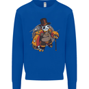 Steampunk Panda Bear Mens Sweatshirt Jumper Royal Blue