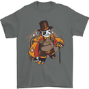 Steampunk Panda Bear Mens T-Shirt Cotton Gildan Charcoal
