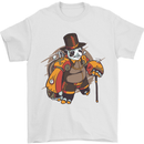 Steampunk Panda Bear Mens T-Shirt Cotton Gildan White