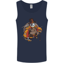 Steampunk Panda Bear Mens Vest Tank Top Navy Blue