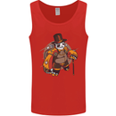 Steampunk Panda Bear Mens Vest Tank Top Red
