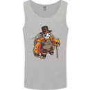 Steampunk Panda Bear Mens Vest Tank Top Sports Grey