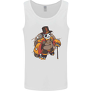 Steampunk Panda Bear Mens Vest Tank Top White