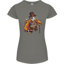 Steampunk Panda Bear Womens Petite Cut T-Shirt Charcoal