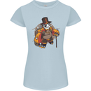Steampunk Panda Bear Womens Petite Cut T-Shirt Light Blue