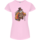 Steampunk Panda Bear Womens Petite Cut T-Shirt Light Pink