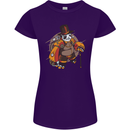 Steampunk Panda Bear Womens Petite Cut T-Shirt Purple