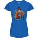 Steampunk Panda Bear Womens Petite Cut T-Shirt Royal Blue