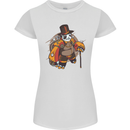 Steampunk Panda Bear Womens Petite Cut T-Shirt White