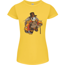 Steampunk Panda Bear Womens Petite Cut T-Shirt Yellow